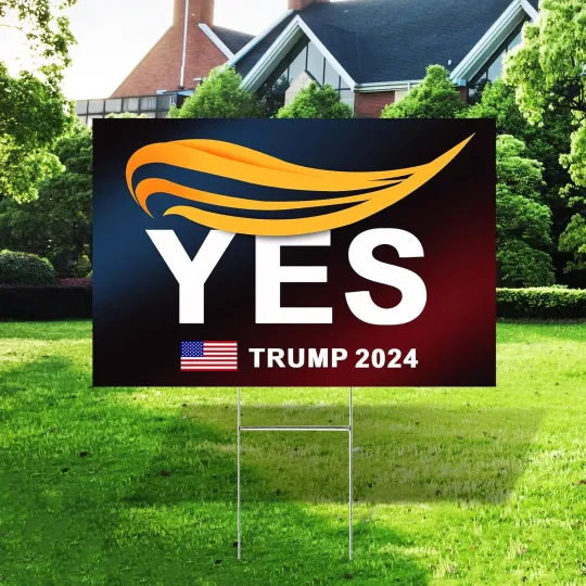 Discover Trump 2024 Yard Sign 18" X 12" - Yes Trump