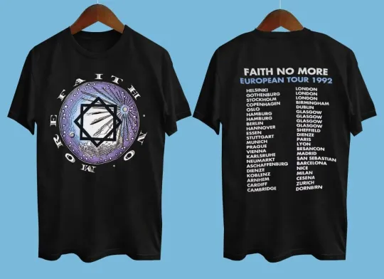Discover 1992 Faith No More 2 Side Black All Size Gift For Fan Shirt