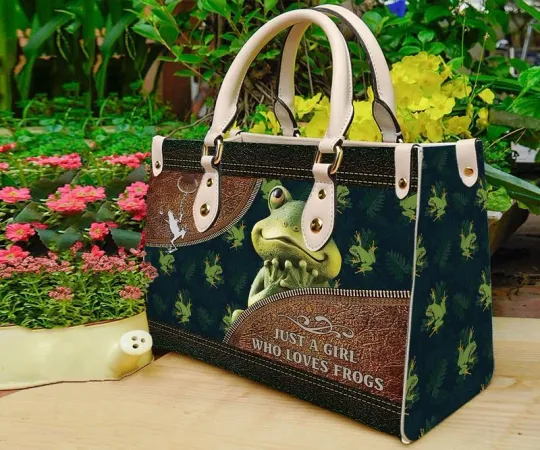 Discover Frog Leather Handbag
