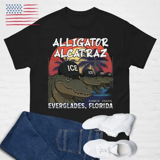 Discover Alligator Alcatraz Shirt Everglades Florida MAGA ICE TRUMP Border Patrol Prison