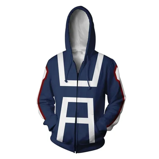 Discover Hero Anime Midoriya Izuku Cosplay 3D Zip Hoodies