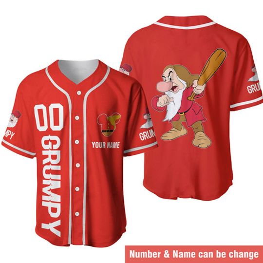 Discover Personalized Love Grumpy Dwarf BASEBALL JERSEY
