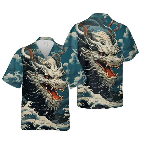 Discover Samurai Dragon Ryujin Japanese Warrior Japanese Samurai Hawaiian Shirt