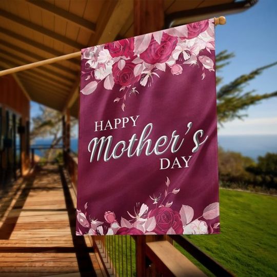 Discover Flower Roses Happy Mother's Day House Flag