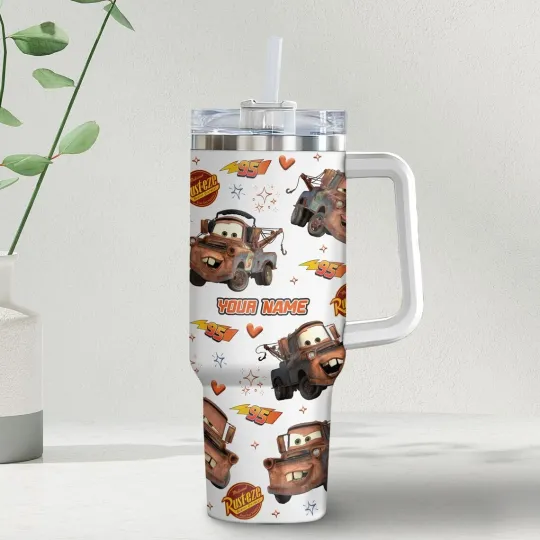 Discover Custom Disneyyy carss Tow Mater Colorful Tumbler, Personalized Disneyyy 40oz Tumbler