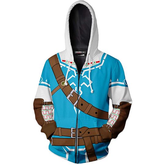 Discover Legend of Zelda Hoodie, 3D Cosplay Zip Hoodie