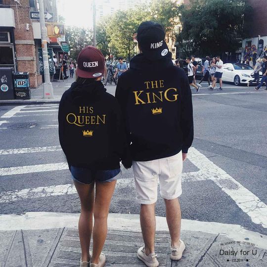 Disover Hoodies de Casal The King His Queen Dia dos Namorados