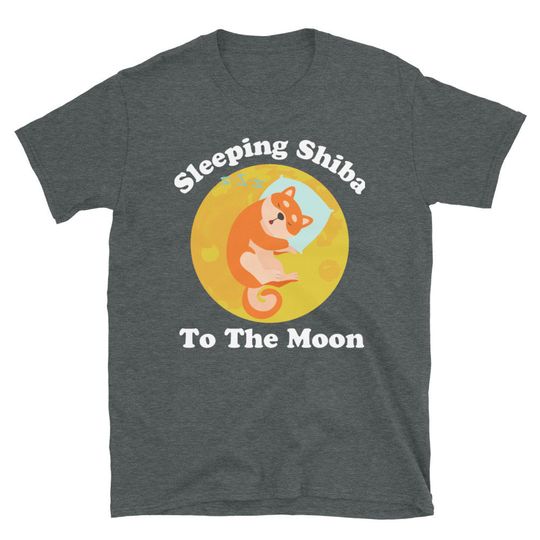 Discover T-Shirt Unissexo Sleeping Shiba Bitcoin