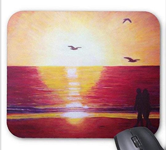 Discover Pôr de Sol Mouse Pad Tapete De Rato Gaivota Desenho