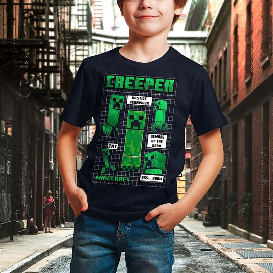 Discover T-shirt Masculino Feminino Minecraft Creeper Foil Infogram