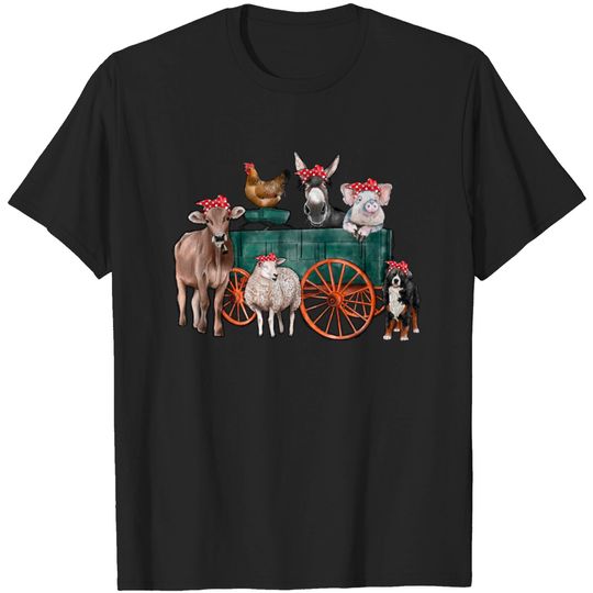 Discover Farm Animals Wagon T Shirt