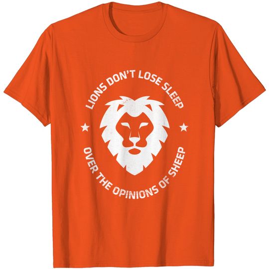 Discover Lions Don't Lose Sleep Over Sheep Distressed Graphic T-Shirt