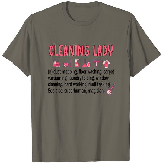 Discover Cleaning Lady Housekeeping Professional Cleaner T Shirt