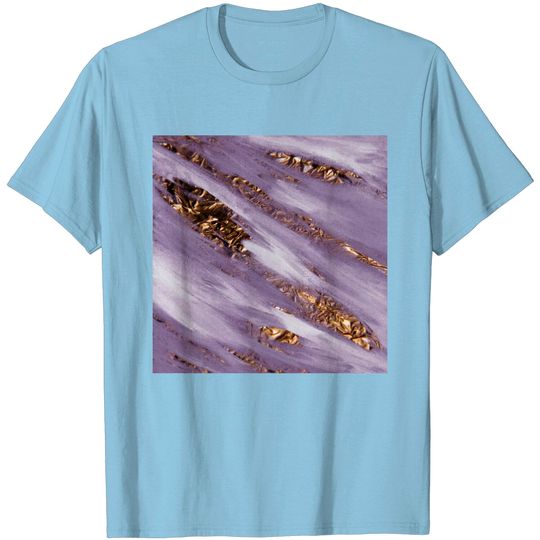Discover Violet Paint Brushstrokes Gold Foil T Shirt