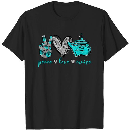 Discover Peace Love Cruise Peace Hand Drawing Heart T Shirt