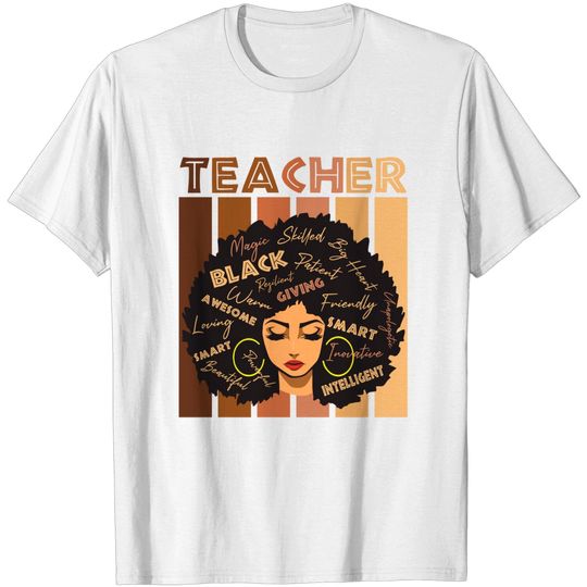 Discover Black Smart Teacher Afro Love Melanin African American T-Shirt