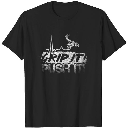 Discover Grip It Push It Biker Heartbeat Bike T Shirt