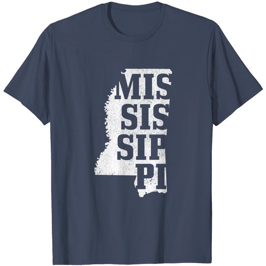 Discover Mississippi Vintage State Map T-Shirt