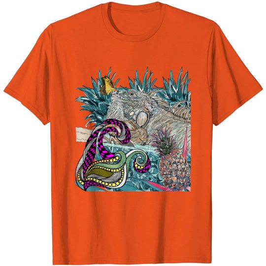 Discover Blue Iguana Lizard T Shirt