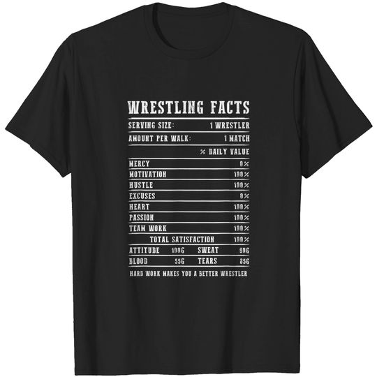 Discover Wrestling Facts Nutrition College WrestlerT Shirt