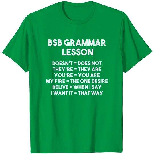 Discover Backstreet Boy Grammar Lesson Boys T Shirt