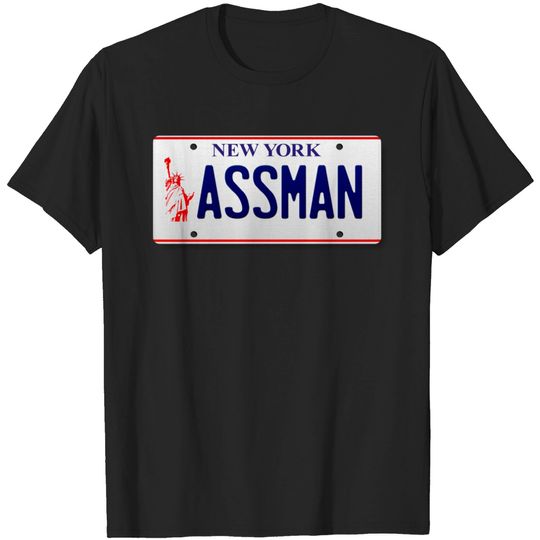 Discover Assman New York License Plate Funny T Shirt