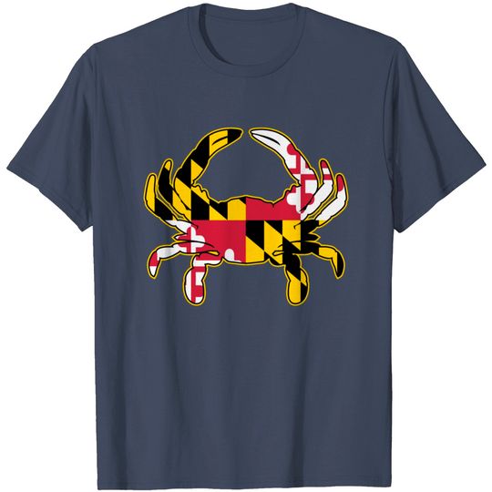 Discover Maryland Flag Crab Illustration T Shirt