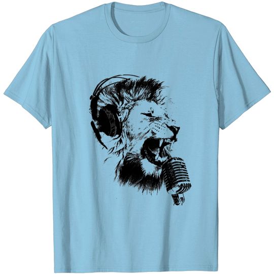 Discover Lion Wearing Headphones T Shirt