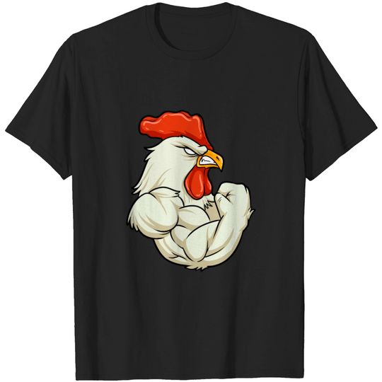Discover Rooster At The Gym | Fitness Training Muscles T Shirt