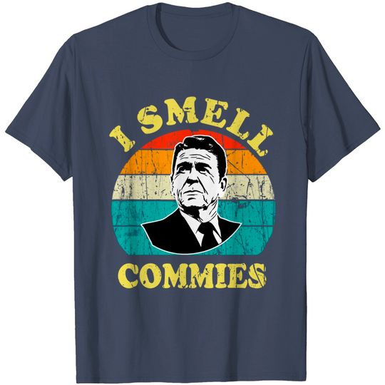 Discover I Smell Commies Ronald Reagan Funny Vintage Art T-Shirt