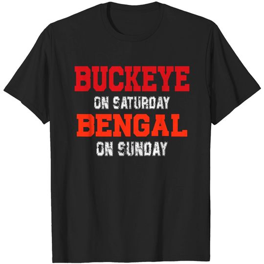 Discover Buckeye On Saturday Bengal On Sunday Cincinnati Ohio Vintage T-Shirt