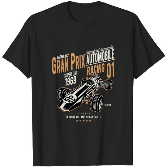 Discover Grand Prix Racing 1969 Vintage Car Racing Fan Gift T-Shirt