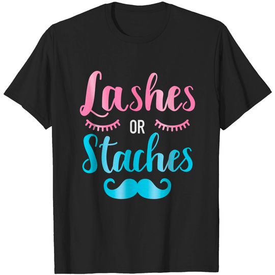Discover Gender Reveal Meme T-shirt Funny gender reveal lashes or staches