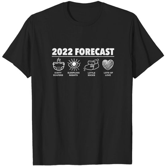 Discover 2022 Forecast New Dad Mom Baby Announcement Pregnancy Gift T-Shirt