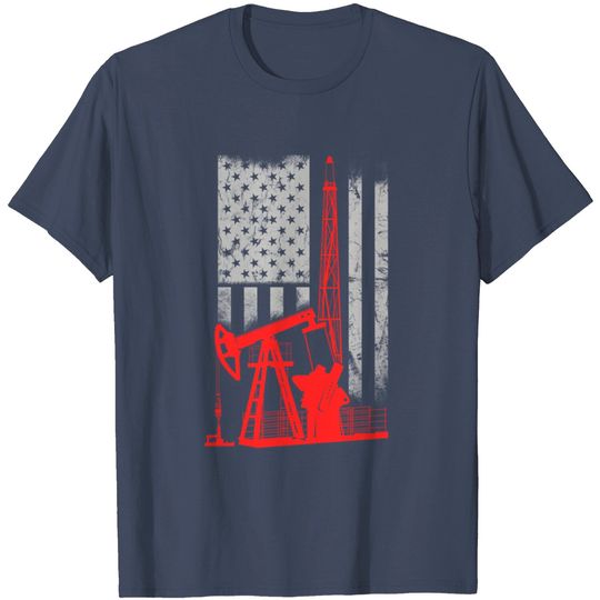 Discover Oilfield In The American Flag USA Tshirt T Shirt