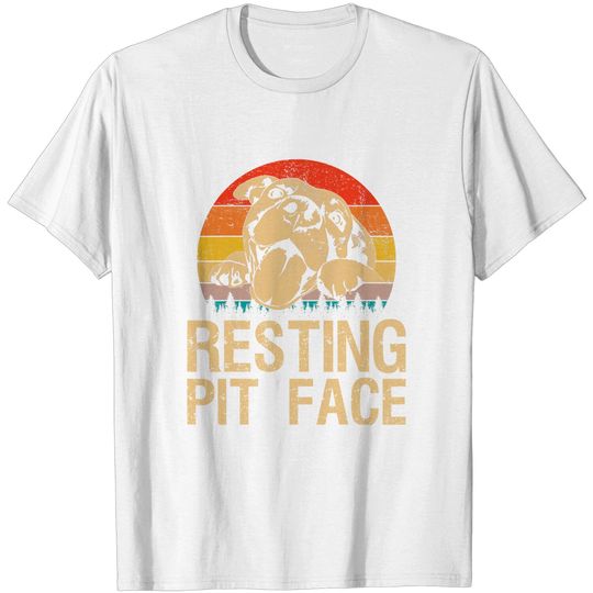 Discover Pitbull Silhouette T-shirt Vintage Pitbull Resting Pit Face