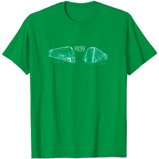 Discover Vintage Passenger Train Locomotives Patent Drawing T Shirt