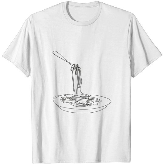 Discover Spaghetti Continuous Line Art Italian Food T Shirt