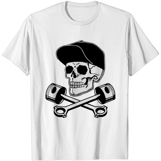 Discover Skull & Pistons T Shirt