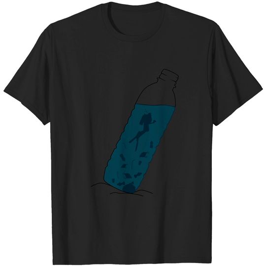 Discover Plastic Bottle Scuba Diver T Shirt