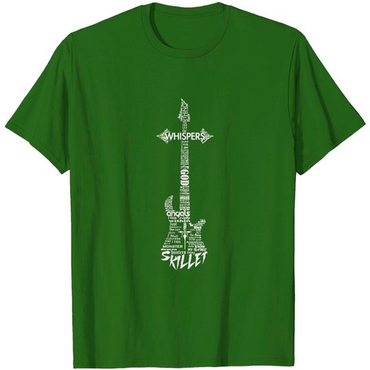 Discover Skillet Guitar Typography on Black Graphic T-Shirt