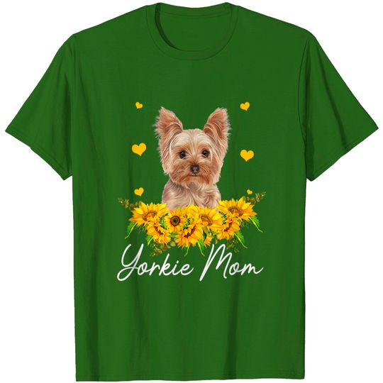 Discover Sunflower Yorkie Mom Dog Lover Gifts T-Shirt