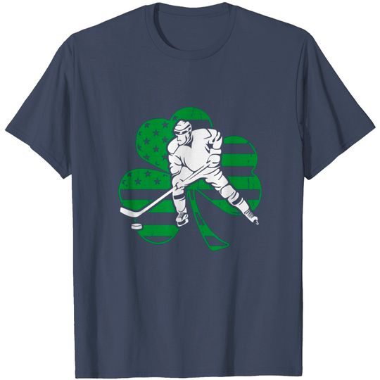 Discover Irish Hockey Player Shamrock St Patrick's Day T-Shirt