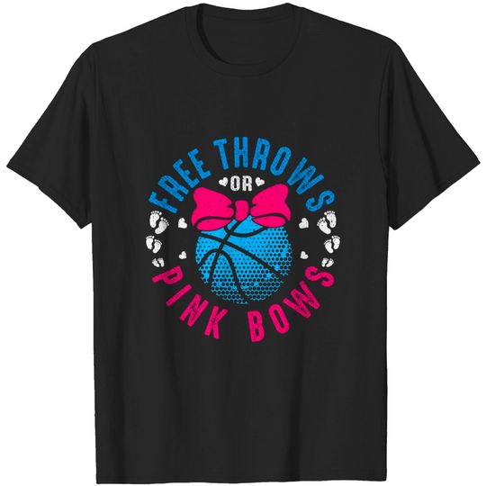 Discover Tu Free Throws or Pink Bows Gender Reveal Party Costume T-Shirt