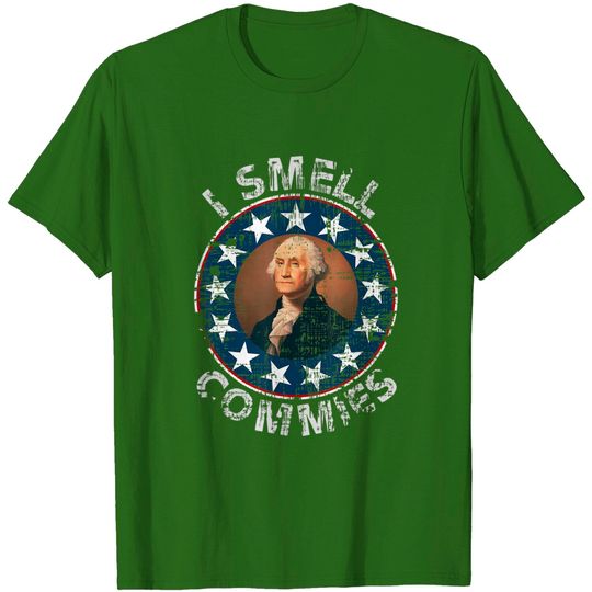 Discover George Washington Ronald Reagan I Smell Commies Funny Tee T-Shirt