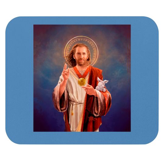 Discover Saint Nicolas of Cage Original Artwork Mouse Pads Featuring Nic Cage