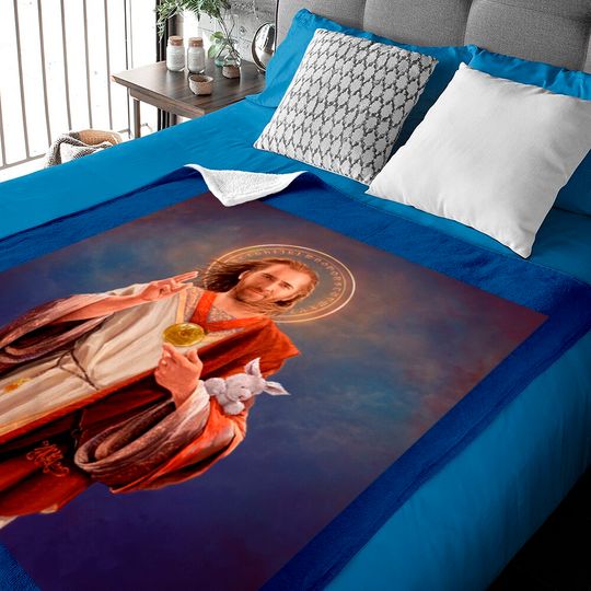 Discover Saint Nicolas of Cage Original Artwork Baby Blankets Featuring Nic Cage