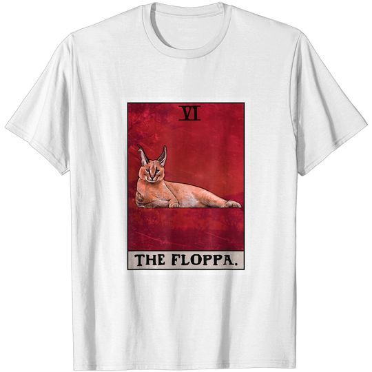 Discover Tarot Card T-Shirt The Floppa Caracal Cat Tarot Card Funny Meme
