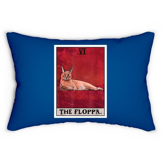 Discover Tarot Card Lumbar Pillows The Floppa Caracal Cat Tarot Card Funny Meme