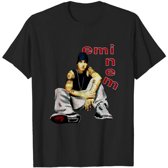 Discover Eminem Men's Letters Slim Fit T-Shirt Black